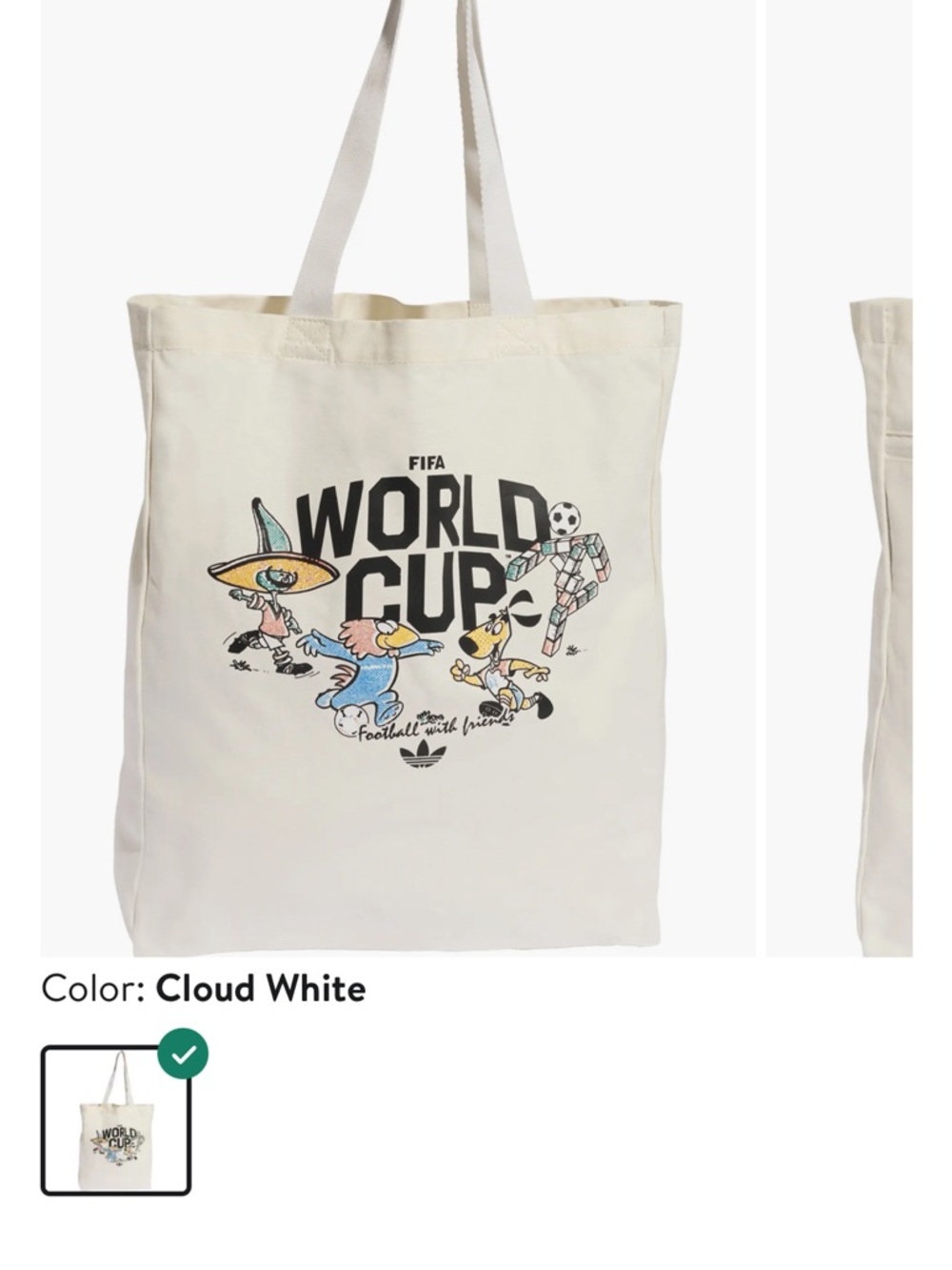 adidas Originals Cloud White World Cup Graphic Tote